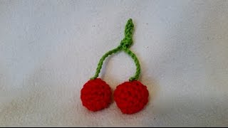 Wie man eine Kirsche häkelt  Anleitung Kirsche  Obst und Gemüse by BerlinCrochet [upl. by Schwing]