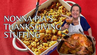 Nonna Pias Prepares her Yummy Thanksgiving Stuffing [upl. by Rives]