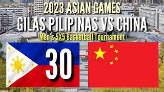 HALFTIME SCORE 🇵🇭 Gilas Pilipinas VS China SEMI FINAL 🇨🇳 2023 Asian Games Mens 5X5 Basketball 🏀 [upl. by Nath]