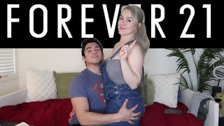 My Boyfriend rates my Forever 21 outfits  Winter Outfit Ideas aleanddavid [upl. by Yecak329]