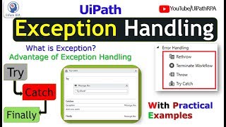 UiPath Exception Handling Try Catch Activity  Throw amp Rethrow  Terminate Workflow  UiPath RPA [upl. by Molly839]