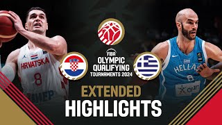 Final Croatia 🇭🇷 vs Greece 🇬🇷  Extended Highlights  FIBA OQT 2024 Greece [upl. by Klinger]