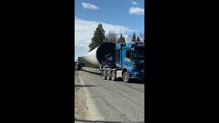 79 metre long wind turbine blade transportation  Shorts  Vestas [upl. by Nuajed]