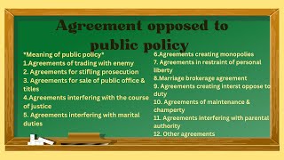 Agreement Opposed To Public Policy  Indian Contract Act 1872 [upl. by Lashoh409]