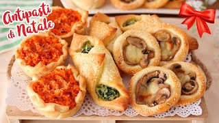 ANTIPASTI DI PASTA SFOGLIA per NATALE 🎄  Idee Veloci e Facili  Puff Pastry Appetizers [upl. by Adnahcir]