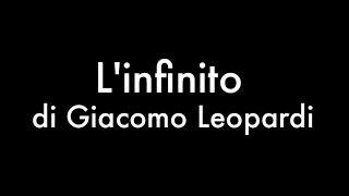 Linfinito di Giacomo Leopardi recitata con testo [upl. by Maje]