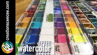 how to set up your watercolor palette  swatches [upl. by Noed]