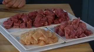 How to Cut Meat for Fondue  Meat Preparation Tips [upl. by Ivette]