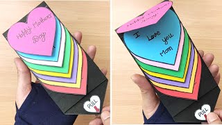 DIY  Happy Mothers Day Special Card  Rainbow Water Fall Greeting Card  Pull me  Handmade card [upl. by Aynwad]