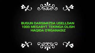 USELLDAN 1000 MEGABAYT OLISH TEKINGA VA BOSHQA SOVGALAR TEKINGA [upl. by Neeuq]