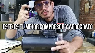 el mejor compresor aerógrafo para tu barbería cómo armar lo y prueba en vivo [upl. by Tadashi]