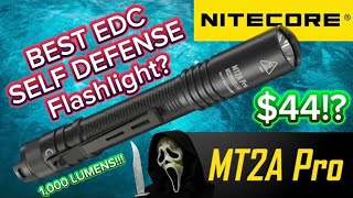 Nitecore MT2A Pro Flashlight Review THIS IS THE BEST EDC FLASHLIGHT 1000 Lumen Slim Penlight 2X AA [upl. by Odlanar]