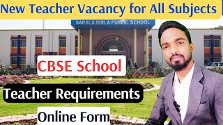 Teacher Vacancy in Ranchi  Teacher Requirements for CBSE School  PRT TGT and PGT All Subjects [upl. by Yumuk]