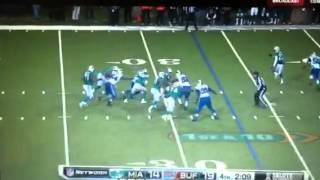 Shawne Merriman sack and lights out dance vs Miami 111512 [upl. by Monney]