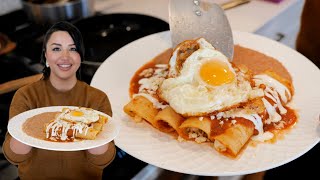 Mexican food recipe Easy amp Cheap Tomato Sauce Enchiladas  Entomatadas [upl. by Aerdnna]