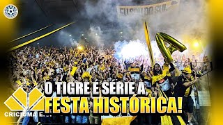 FESTA DA TORCIDA DO CRICIÚMA O CRICIÚMA SUBIU PARA A SÉRIE A DO CAMPEONATO BRASILEIRO O TIGRE SUBIU [upl. by Moon]