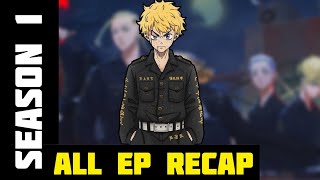 Tokyo Revengers Season 1 Recap  From Episode 1 to 24  Quick Recap Hindi  Must Watch Before S2 [upl. by Alta733]