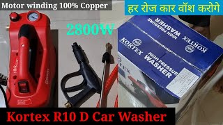 Kortex R10D Portable High Pressure Car Washer Cleaner comes with 100 Copper Induction Motor 2160p [upl. by Norraf]