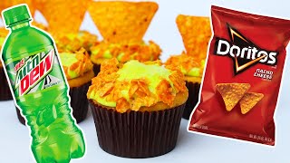 MOUNTAIN DEW DORITOS CUPCAKES  NERDY NUMMIES [upl. by Sibelle]