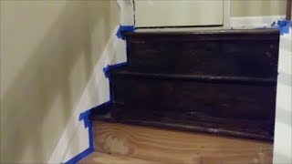 How To Stain Hardwood Stairs  Step By Step Refinish wood stairs [upl. by Vincents]