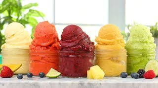 5 EASY Fruit Sorbets  Dairy Free Summer Desserts [upl. by Lail538]