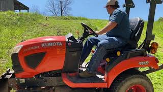 How Steep can you mow Kubota BX 2380 on 26 degree slope [upl. by Cathey570]