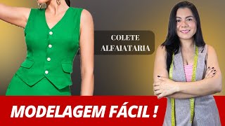 P INICIANTES  Como fazer COLETE FEMININO  Modelagem FÁCIL   Gisele Maués [upl. by Arnon]