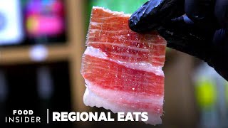 Why Spanish Iberian Ham Is The Worlds Most Expensive Cured Meat  Regional Eats [upl. by Aramot341]