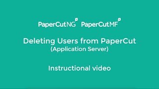 Deleting Users from PaperCut [upl. by Evalyn]