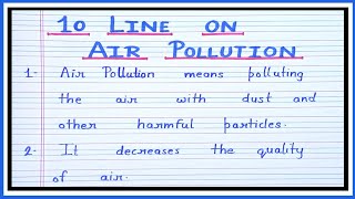 10 lines on air pollution in englishessay on air pollution [upl. by Otaner]