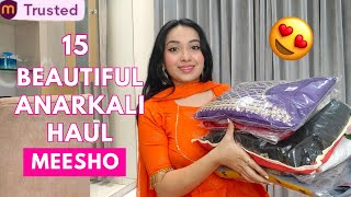 15 Meesho Beautiful Anarkali Try on Haul 💕 Isha Vinod Jain [upl. by Jarib]