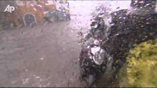 Raw Video Typhoon Hits Philippines [upl. by Ahsieyt]