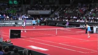 Show match Sabine Lisicki Henri Leconte 44  Porsche Tennis Grand Prix 2011 [upl. by Nage]