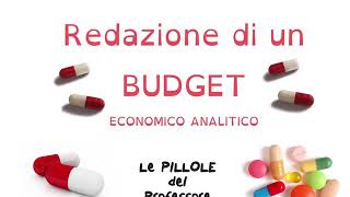 Il Budget economico Aziendale  Esempio numerico [upl. by Felicle]