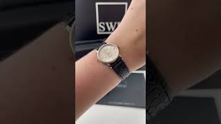 Rolex Cellini Classic 18k White Gold Silver Dial Black Strap Ladies Watch 6110 Review  SwissWatchEx [upl. by Elleynod128]