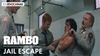 RAMBO FIRST BLOOD  Jail Escape Scene 4K  Starring Sylvester Stallone [upl. by Irfan230]