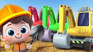 Construction Trucks Song  Excavator Loader Crane Truck  Nursery Rhymes amp Kids Songs  BabyBus [upl. by Gilba]