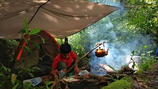 Bushcraft Indonesia Overnight Camp with my Son [upl. by Ydissac849]