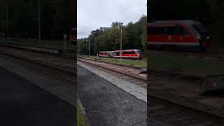 Bahnhof Hetzdorf Flöhatal Bauarbeiten Gleisbau Zugkreuzung Erzgebirgsbahn [upl. by Lorilyn]