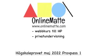 Högskoleprovet maj 2022 Provpass 1 Uppgift 34 [upl. by Anerres]