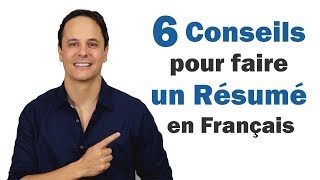 6 Conseils pour faire un Résumé en Français 📋🙂 [upl. by Arbmahs]