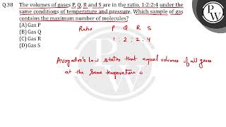 The volumes of gases P Q R and S are in the ratio 1224 Under the same conditions of temp [upl. by Blackmore]