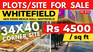 🔥PLOTSITE for Sale in Whitefield Bangalore 💥✅ near Nexus Mall✅ SitesPlots for sale in Whitefield📍 [upl. by Ailaht]