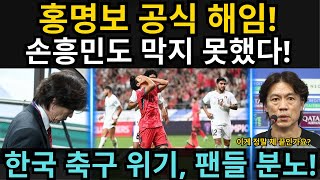 홍명보 공식 해임 손흥민도 막지 못한 한국 팔레스타인과 충격적인 무승부에 빠져들다 팬들 분노 폭발 [upl. by Asimaj]