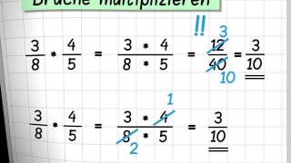 Bruchrechnen Multiplizieren und Dividieren [upl. by Esme401]