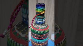 Mandala art on bottle   mandala art painting colour [upl. by Jet]