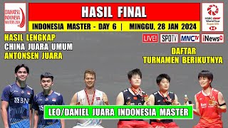 Hasil Lengkap Final Indonesia Master 2024 Hari Ini  LEODANIEL Juara  CHINA Raih 3 Gelar [upl. by Matilde]