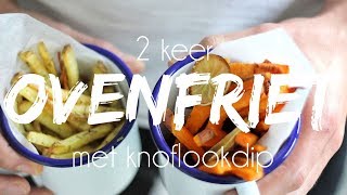 OVENFRIET  ZOETE AARDAPPEL  GEPOFTE KNOFLOOKSAUS  Lets Vegan [upl. by Yednil]