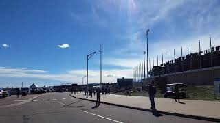 B1 Bomber fly by sets off car alarms [upl. by Assilem]