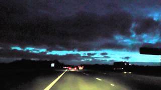 Night Driving On The M62 Motorway From J9 Warrington To J6 Widnes Merseyside England [upl. by Green]